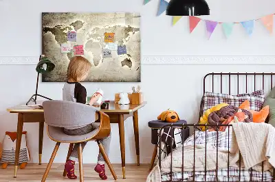 Schreib-Magnettafel in Weltkarten-Optik