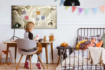 Schreib-Magnettafel in Weltkarten-Optik
