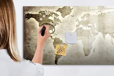 Schreib-Magnettafel in Weltkarten-Optik