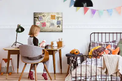 Schreib-Magnettafel in Weltkarten-Optik