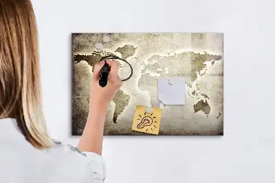 Schreib-Magnettafel in Weltkarten-Optik