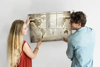 Schreib-Magnettafel in Weltkarten-Optik