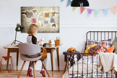 Schreib-Magnettafel in Weltkarten-Optik
