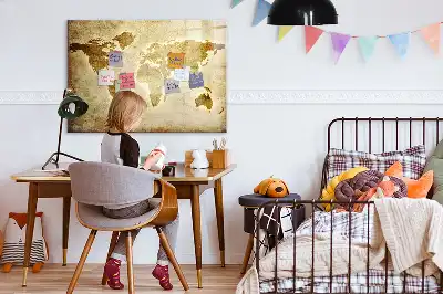 Beschreibbare Magnettafel mit Motiv Alte Weltkarte