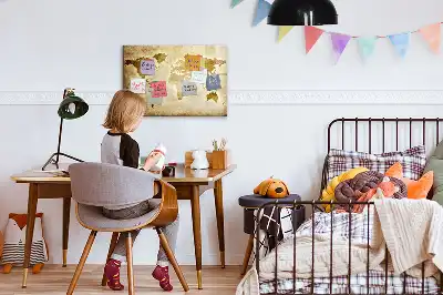 Beschreibbare Magnettafel mit Motiv Alte Weltkarte