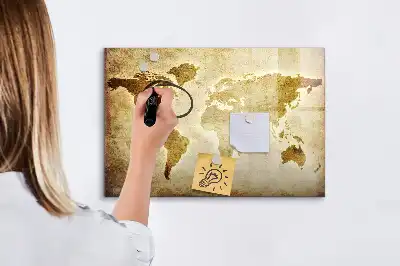 Beschreibbare Magnettafel mit Motiv Alte Weltkarte