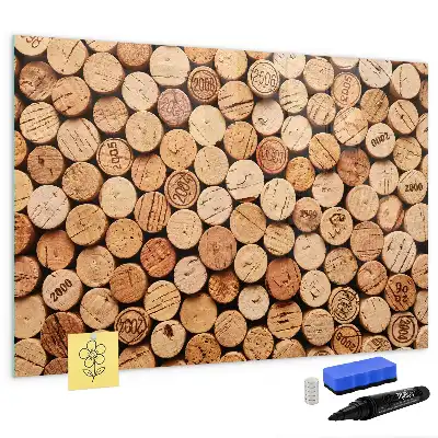 Beschreibbare Magnettafel aus Holzweinkorken