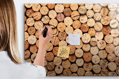 Beschreibbare Magnettafel aus Holzweinkorken