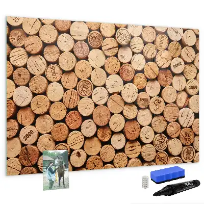 Beschreibbare Magnettafel aus Holzweinkorken
