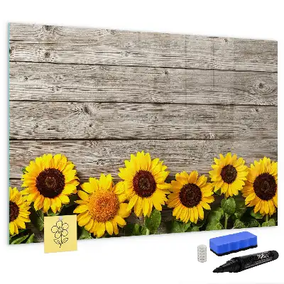 Schreib-Magnettafel mit Sonnenblumen-Motiv