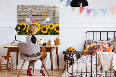 Schreib-Magnettafel mit Sonnenblumen-Motiv