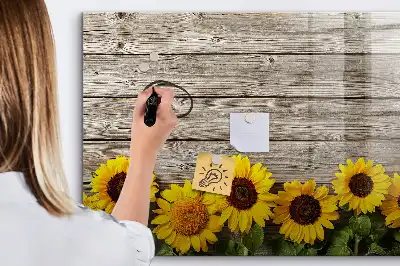 Schreib-Magnettafel mit Sonnenblumen-Motiv
