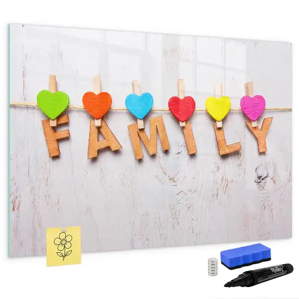 Beschreibbare Magnettafel Design Familie
