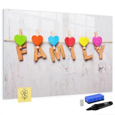 Beschreibbare Magnettafel Design Familie