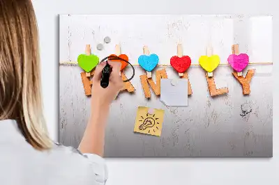 Beschreibbare Magnettafel Design Familie