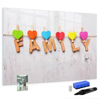 Beschreibbare Magnettafel Design Familie