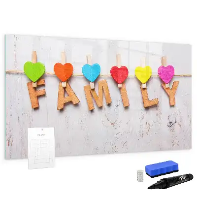 Beschreibbare Magnettafel Design Familie