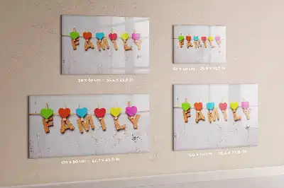 Beschreibbare Magnettafel Design Familie