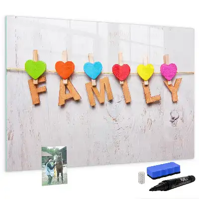 Beschreibbare Magnettafel Design Familie
