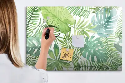Schreib-Magnettafel mit Motiv Exotische Blätter
