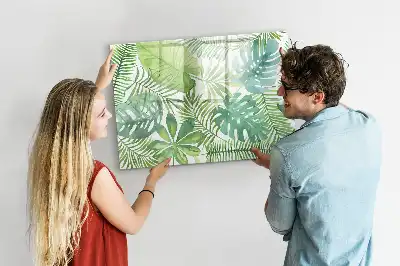 Schreib-Magnettafel mit Motiv Exotische Blätter
