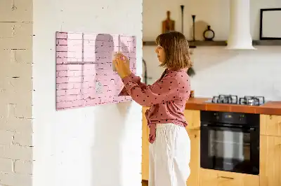Beschreibbare Magnettafel in Ziegelwand-Optik