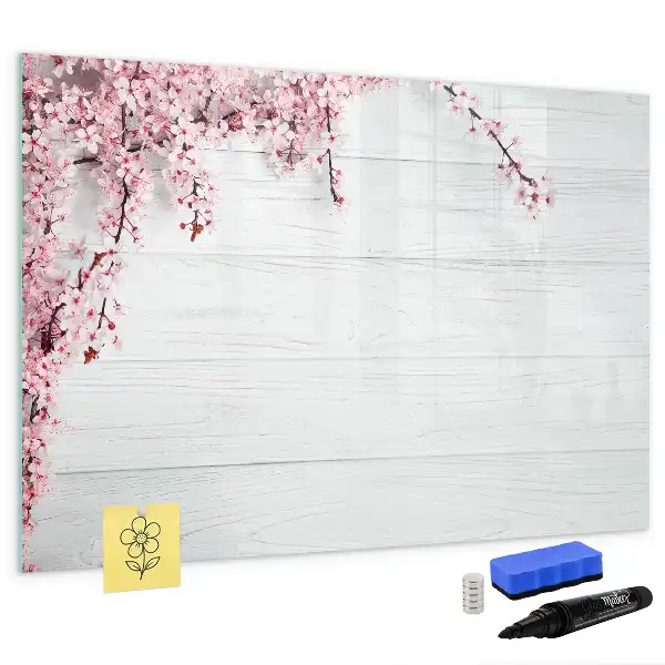 Schreib-Magnettafel mit Frühlingsblumen-Motiv
