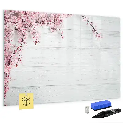 Schreib-Magnettafel mit Frühlingsblumen-Motiv
