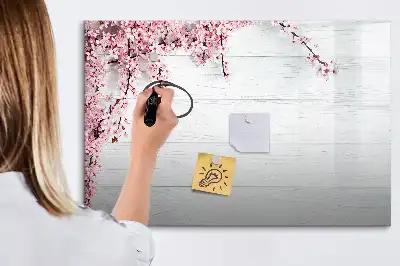 Schreib-Magnettafel mit Frühlingsblumen-Motiv