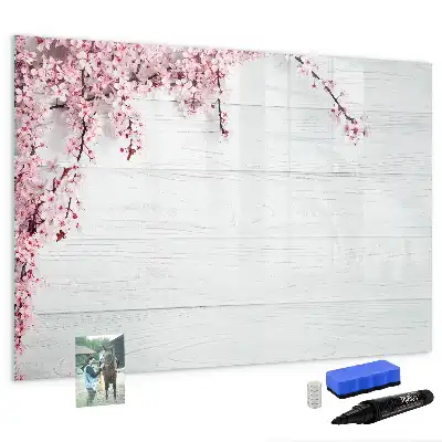 Schreib-Magnettafel mit Frühlingsblumen-Motiv