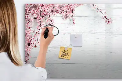 Schreib-Magnettafel mit Frühlingsblumen-Motiv