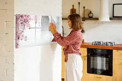 Schreib-Magnettafel mit Frühlingsblumen-Motiv