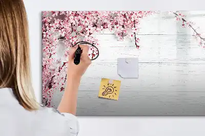 Schreib-Magnettafel mit Frühlingsblumen-Motiv