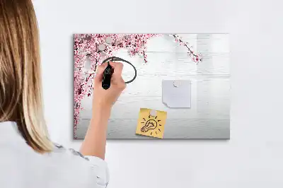 Schreib-Magnettafel mit Frühlingsblumen-Motiv