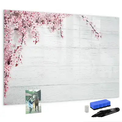 Schreib-Magnettafel mit Frühlingsblumen-Motiv