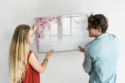 Schreib-Magnettafel mit Frühlingsblumen-Motiv