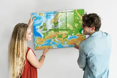 Schreib-Magnettafel mit geografischer Weltkarte
