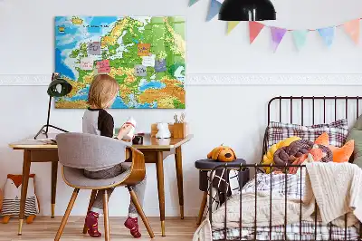 Schreib-Magnettafel mit geografischer Weltkarte