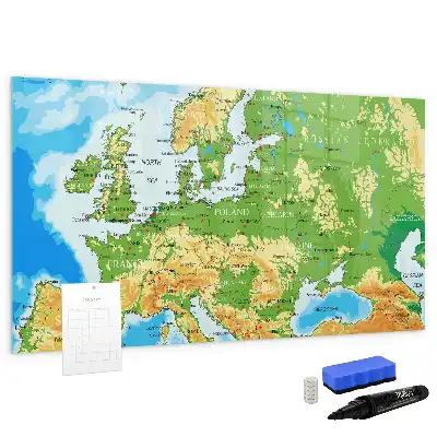 Schreib-Magnettafel mit geografischer Weltkarte