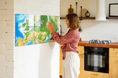 Schreib-Magnettafel mit geografischer Weltkarte