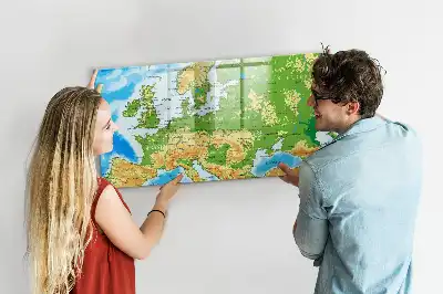 Schreib-Magnettafel mit geografischer Weltkarte
