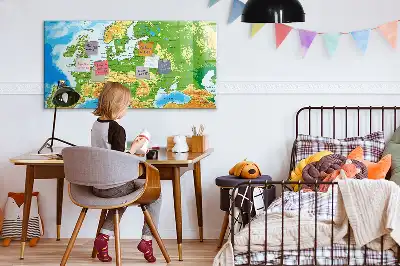 Schreib-Magnettafel mit geografischer Weltkarte