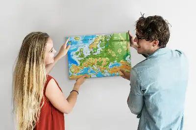 Schreib-Magnettafel mit geografischer Weltkarte