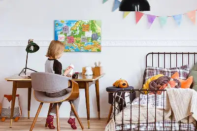 Schreib-Magnettafel mit geografischer Weltkarte