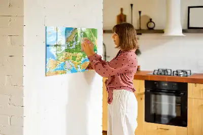 Schreib-Magnettafel mit geografischer Weltkarte