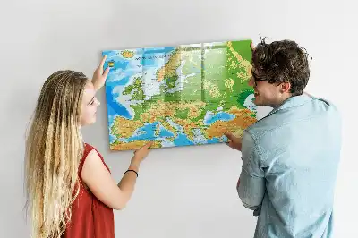 Schreib-Magnettafel mit geografischer Weltkarte