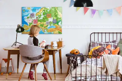 Schreib-Magnettafel mit geografischer Weltkarte