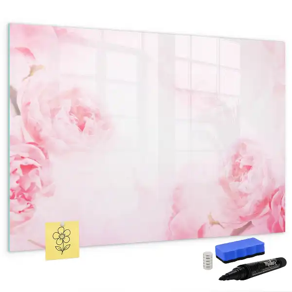 Magnetische Memoboard mit Motiv blühende Blumen