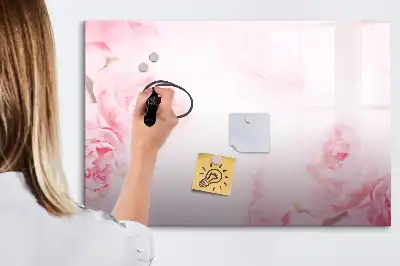 Magnetische Memoboard mit Motiv blühende Blumen