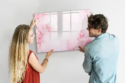 Magnetische Memoboard mit Motiv blühende Blumen